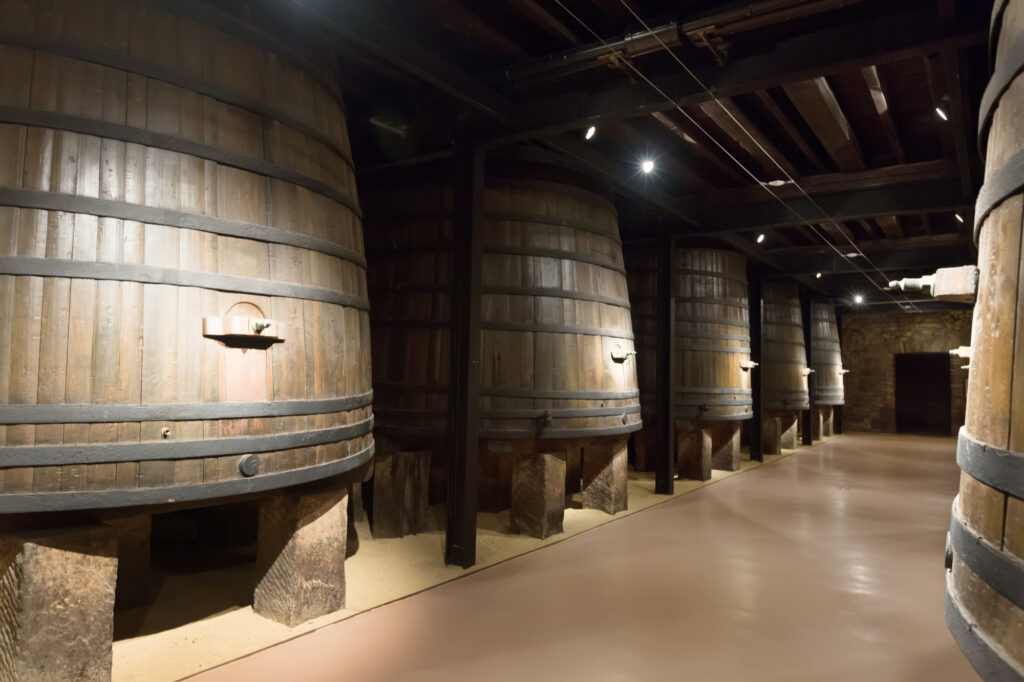 barrels-old-winery-large vessels Large wooden wine barrels