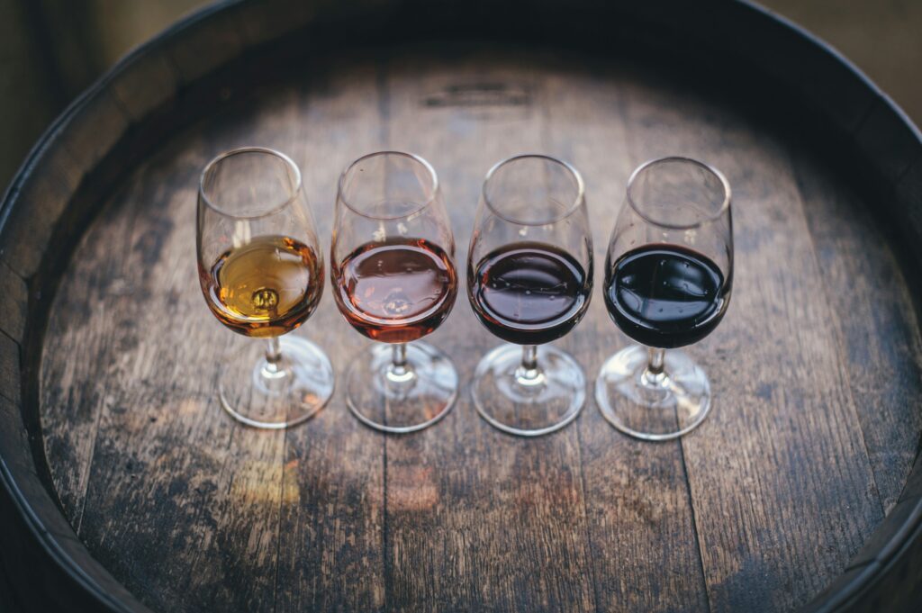 wine tasting 4different wines